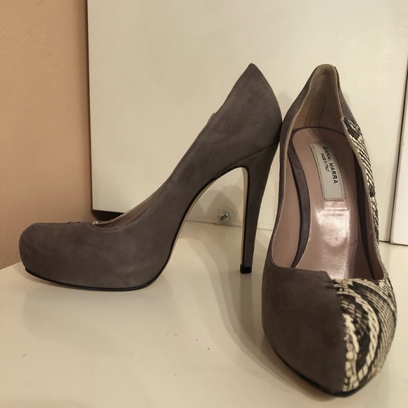 GIANNI MARRA Platform Snakeskin Grey Suede Pump Y2K - Picture 9 of 15